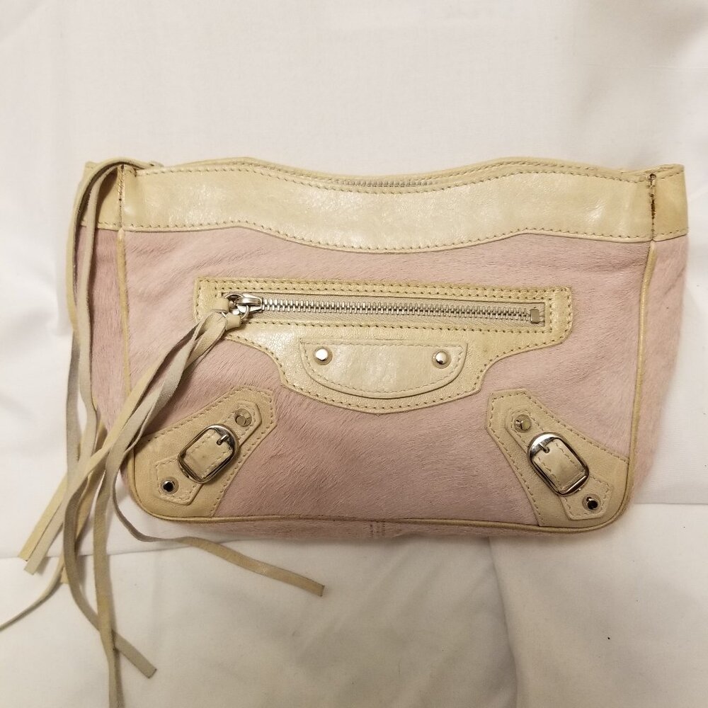 BALENCIAGA City Pochette Mini Vintage Pony Hair Pouch